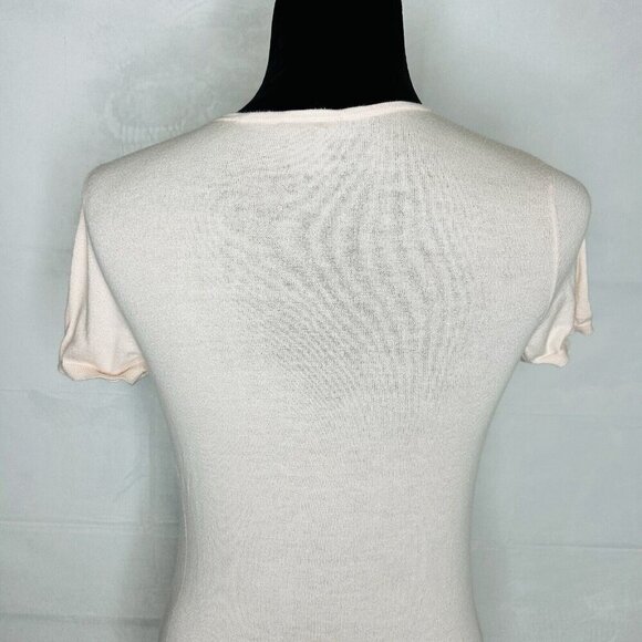 Ann Taylor Sz S Ruffled Front Pink Lightweight Cotton Short-Sleeve Shirt Top - Picture 7 of 8